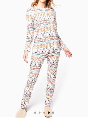 Roller Rabbit Pajamas Set Women's Medium All Over Print